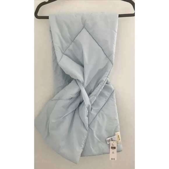 NWT ANTHROPOLOGIE Maeve Quilted Puffer Scarf, Powder Light Blue, 11.5 x 52” EUC - Picture 8 of 11
